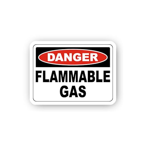 2 (Pieces) 3" and 5" Flammable Gas Danger Sign Sticker, Waterproof Vinyl Decals for Many Purpose Lik