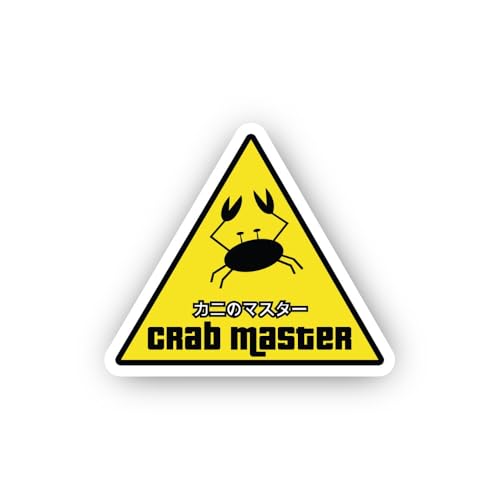 2 (Pieces) 3" and 5" Crab Master Warning Sticker, Waterproof Vinyl Decals for Many Purpose Like Cars