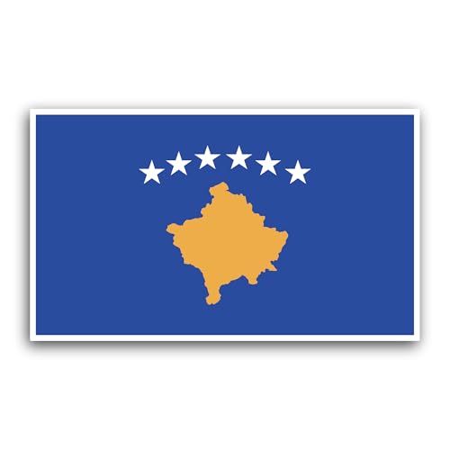 2 (Pieces) 3" and 5" Kosovo Flag Sticker, Waterproof Vinyl Decals for Many Purpose Like Cars, Trucks