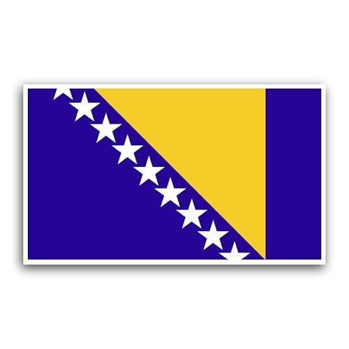 2 (Pieces) 3" and 5" Bosnia and Herzegovina Flag Sticker, Waterproof Vinyl Decals for Many Purpose L