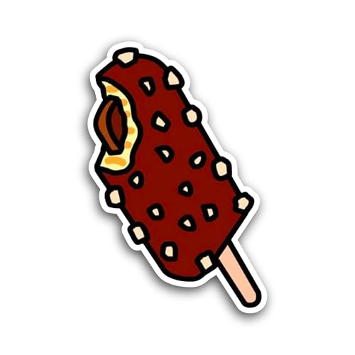 2 (Pieces) 3" and 5" Brown Ice Cream Sticker, Waterproof Vinyl Decals for Many Purpose Like Cars, Tr