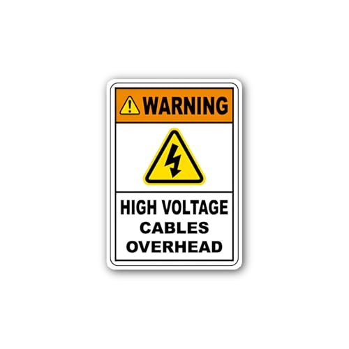 2 (Pieces) 3" and 5" High Voltage Clearance Warning Signage Sticker, Waterproof Vinyl Decals for Man