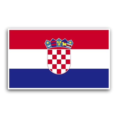 2 (Pieces) 3" and 5" Croatia Flag Sticker, Waterproof Vinyl Decals for Many Purpose Like Cars, Truck