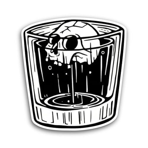 2 (Pieces) 3" and 5" Skull in Glass Sticker, Waterproof Vinyl Decals for Many Purpose Like Cars, Tru