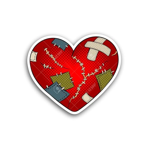 2 (Pieces) 3" and 5" Cute Heart Shaped Vinyl Decals Sticker, Waterproof Vinyl Decals for Many Purpos