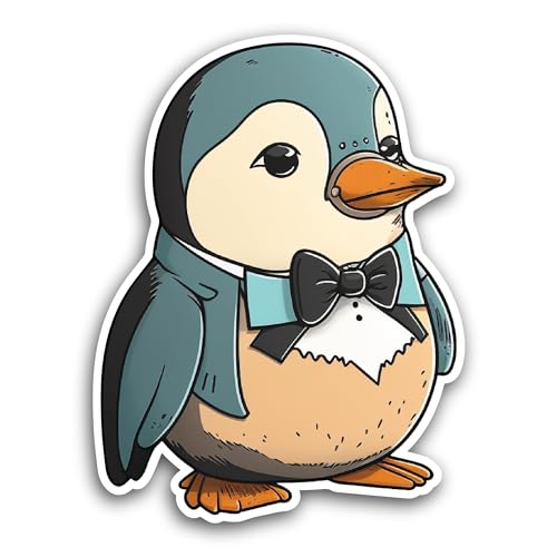 2 (Pieces) 3" and 5" Cute Penguin Sticker, Waterproof Vinyl Decals for Many Purpose Like Cars, Truck