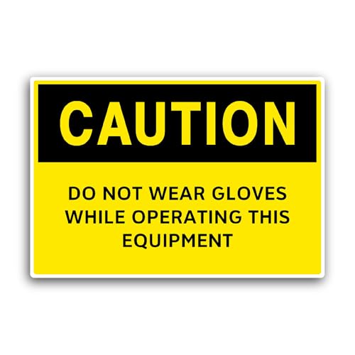 2 (Pieces) 3" and 5" Do Not Wear Gloves with Sticker, Waterproof Vinyl Decals for Many Purpose Like 