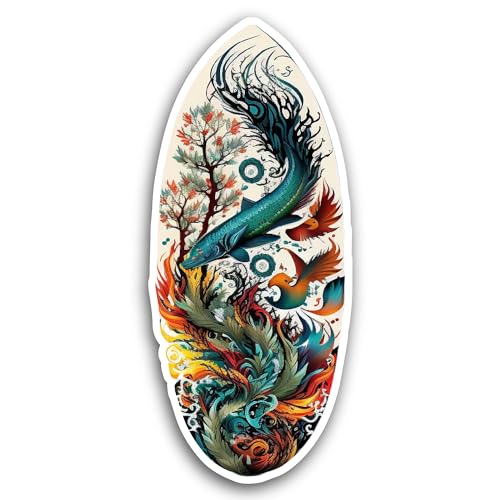 2 (Pieces) 3" and 5" Variety of Water Animals Art Sticker, Waterproof Vinyl Decals for Many Purpose 