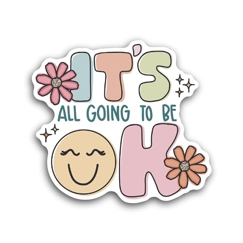 2 (Pieces) 3" and 5" Its Ok Sticker, Waterproof Vinyl Decals for Many Purpose Like Cars, Trucks, Lap