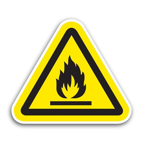 2 (Pieces) 3" and 5" Flammable Material Sign Sticker, Waterproof Vinyl Decals for Many Purpose Like 