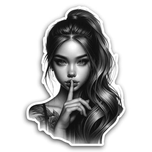 2 (Pieces) 3" and 5" Beautiful Girl Sticker, Waterproof Vinyl Decals for Many Purpose Like Cars, Tru