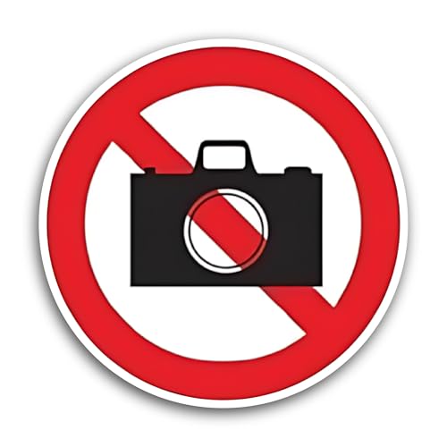 2 (Pieces) 3" and 5" Camera Not Allowed Sign Sticker, Waterproof Vinyl Decals for Many Purpose Like 