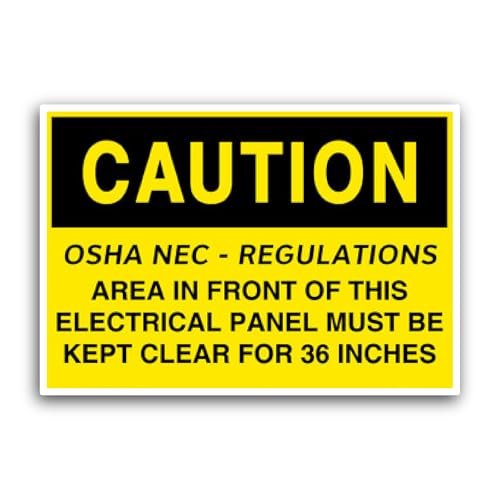 2 (Pieces) 3" and 5" OSHA - NEC - Regulations Area Sticker, Waterproof Vinyl Decals for Many Purpose