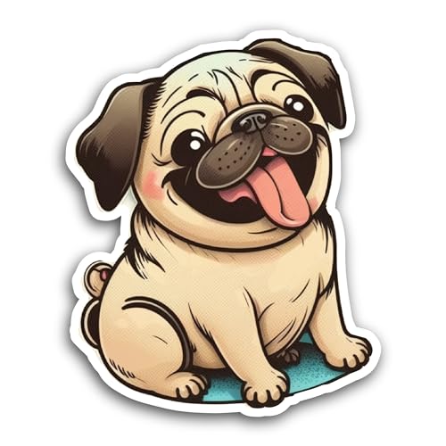 2 (Pieces) 3" and 5" Cute Bulldog Sticker, Waterproof Vinyl Decals for Many Purpose Like Cars, Truck