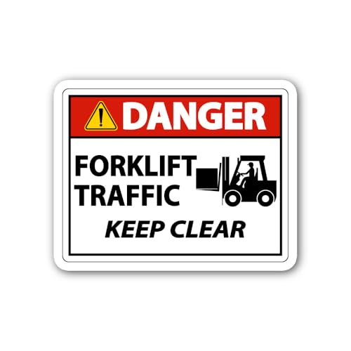 2 (Pieces) 3" and 5" Forklift Traffic Keep Clear Sticker, Waterproof Vinyl Decals for Many Purpose L