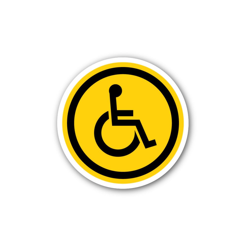 2 (Pieces) 3" and 5" International Symbol of Access (ISA) Sticker, Waterproof Vinyl Decals for Many 