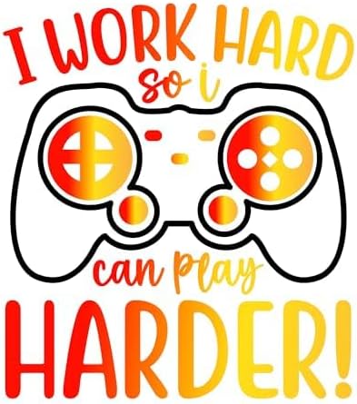 Inspirational Quote I Work Hard So I Can Play Harder Motivational Sticker Vinyl Decal Motivation Stickers- 5" Vinyl Sticker Waterproof