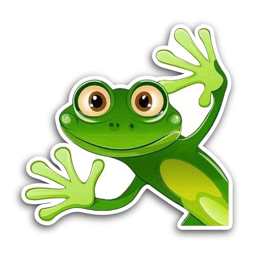 2 (Pieces) 3" and 5" Cartoon Cute Frog Sticker, Waterproof Vinyl Decals for Many Purpose Like Cars, 