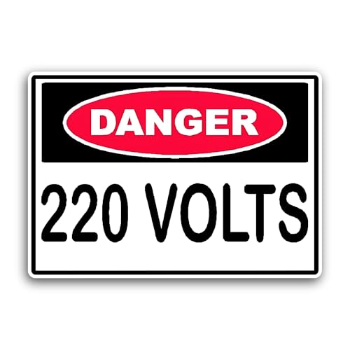 2 (Pieces) 3" and 5" Danger 220 Volts Sticker, Waterproof Vinyl Decals for Many Purpose Like Cars, T