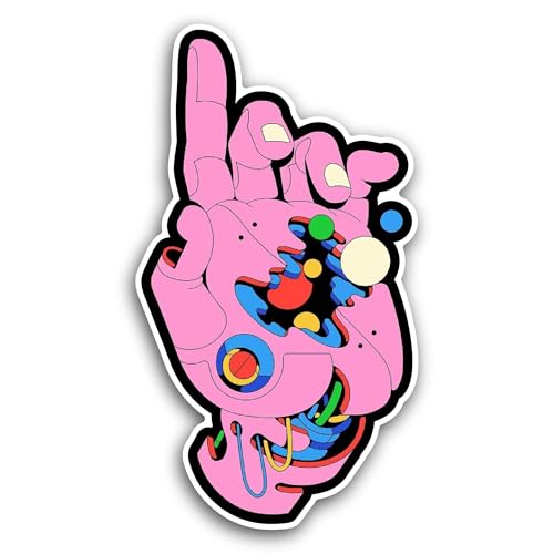 2 (Pieces) 3" and 5" Pink Hand Sticker, Waterproof Vinyl Decals for Many Purpose Like Cars, Trucks, 