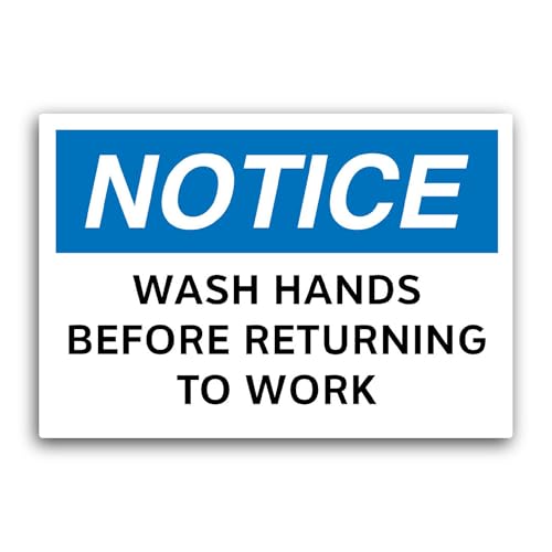 2 (Pieces) 3" and 5" Notice Sign - Wash Hands Sticker, Waterproof Vinyl Decals for Many Purpose Like