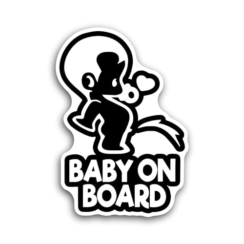 2 (Pieces) 3" and 5" Baby On Board Black Sticker, Waterproof Vinyl Decals for Many Purpose Like Cars