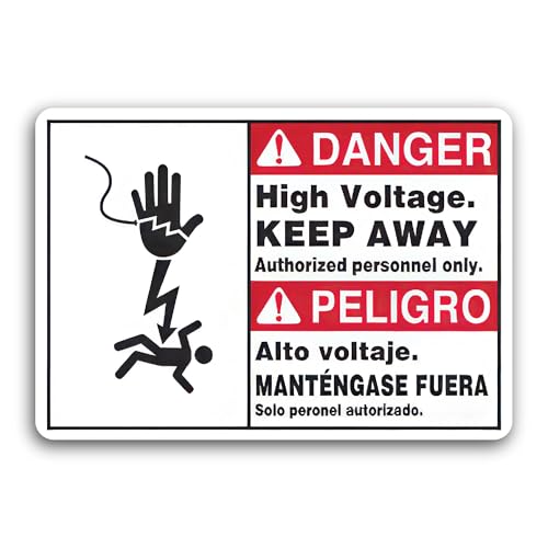 2 (Pieces) 3" and 5" Danger High Voltage Safety Sign Decal Sticker, Waterproof Vinyl Decals for Many