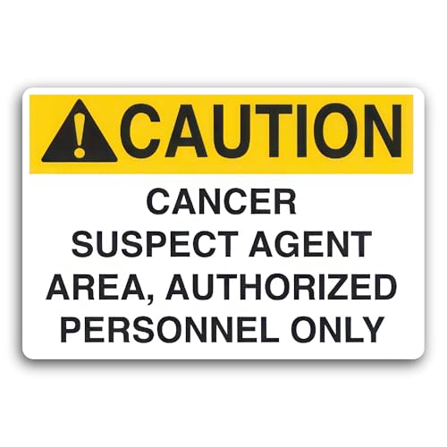 2 (Pieces) 3" and 5" Caution Cancer Suspect Agent Area Sticker, Waterproof Vinyl Decals for Many Pur