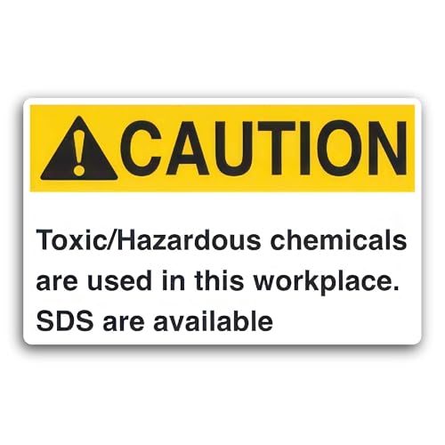 2 (Pieces) 3" and 5" Caution Toxic Hazardous Chemicals Sticker, Waterproof Vinyl Decals for Many Pur