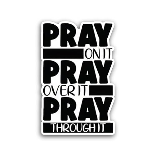 2 (Pieces) 3" and 5" Pray Lettering Sticker, Waterproof Vinyl Decals for Many Purpose Like Cars, Tru