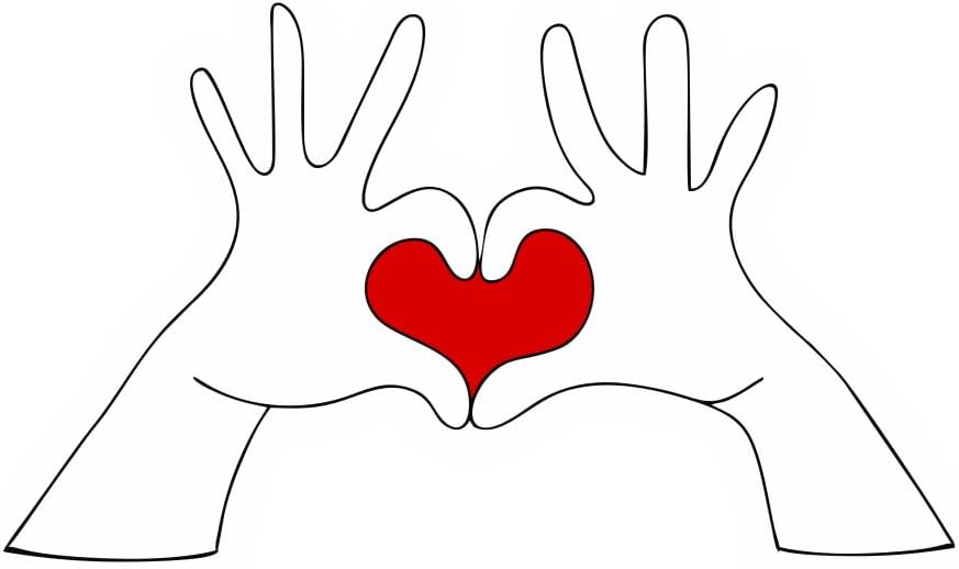 Inspirational Quote Heart Shape with Fingers Motivational Sticker Vinyl Decal Motivation Stickers- 5" Vinyl Sticker Waterproof