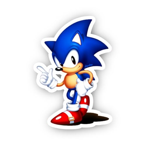 2 (Pieces) 2" and 3" Blue Speedster Character Posing Sticker, Waterproof Vinyl Decals for Many Purpo