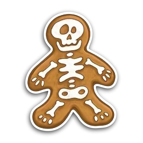 2 (Pieces) 3" and 5" Skeleton Cookies Sticker, Waterproof Vinyl Decals for Many Purpose Like Cars, T