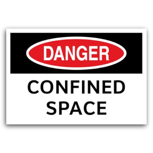 2 (Pieces) 3" and 5" Confined Space Icon Sticker, Waterproof Vinyl Decals for Many Purpose Like Cars