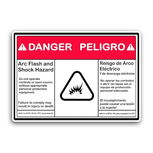 2 (Pieces) 3" and 5" Danger Peligro Sticker, Waterproof Vinyl Decals for Many Purpose Like Cars, Tru