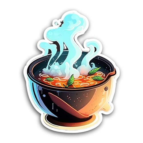 2 (Pieces) 3" and 5" Noodle Soup Sticker, Waterproof Vinyl Decals for Many Purpose Like Cars, Trucks