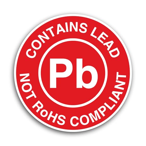 2 (Pieces) 3" and 5" Contains Lead Pb Not Rohs Compliant Sticker, Waterproof Vinyl Decals for Many P