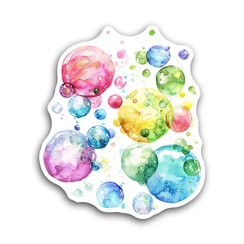 2 (Pieces) 3" and 5" Colorful Bubbles Sticker, Waterproof Vinyl Decals for Many Purpose Like Cars, T