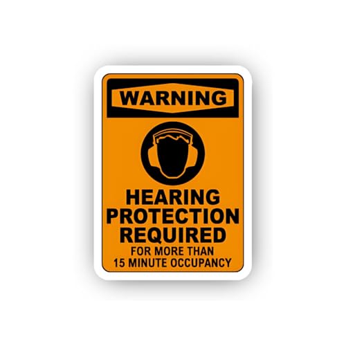 2 (Pieces) 3" and 5" Limited Occupancy Hearing Protection Alert Sticker, Waterproof Vinyl Decals for
