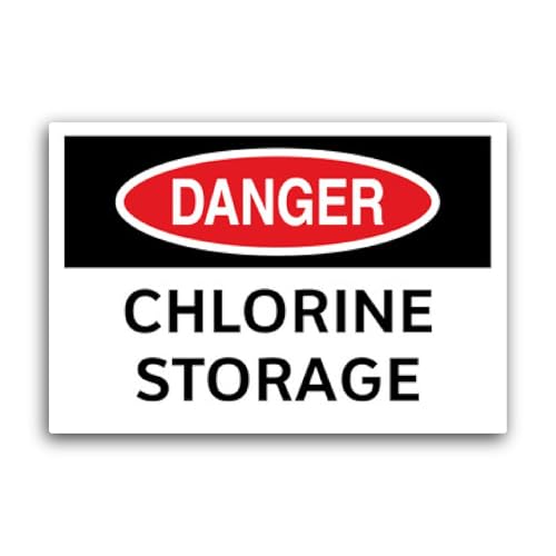 2 (Pieces) 3" and 5" Danger: Chlorine Storage Sticker, Waterproof Vinyl Decals for Many Purpose Like