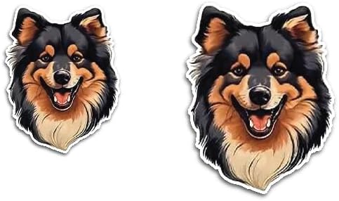2 (Pieces) 3" and 5" Wolf Like Dog Looking Sticker, Waterproof Vinyl Decals for Many Purpose Like Cars, Trucks, Laptops, Phones, Windows and More