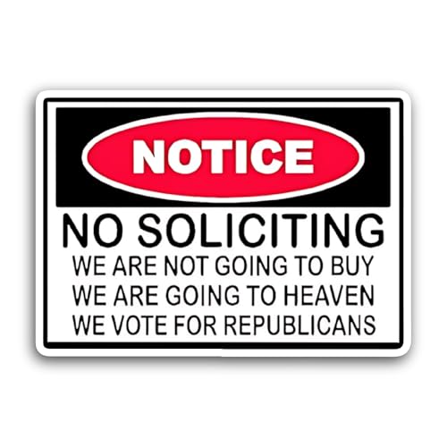 2 (Pieces) 3" and 5" Notice No Soliciting Sticker, Waterproof Vinyl Decals for Many Purpose Like Car