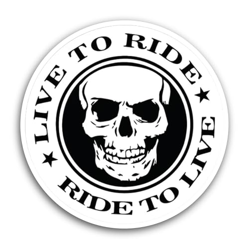 2 (Pieces) 3" and 5" Live to Ride Sticker, Waterproof Vinyl Decals for Many Purpose Like Cars, Truck