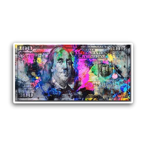 2 (Pieces) 3" and 5" Dollar Painting Sticker, Waterproof Vinyl Decals for Many Purpose Like Cars, Tr