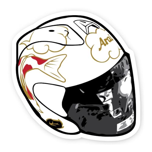 2 (Pieces) 3" and 5" Fish Design Motorcycle Helmet Sticker, Waterproof Vinyl Decals for Many Purpose