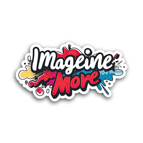 2 (Pieces) 3" and 5" Imagine More Letter Sticker, Waterproof Vinyl Decals for Many Purpose Like Cars