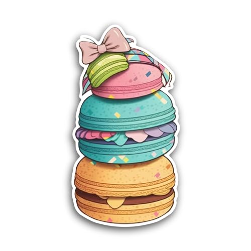 2 (Pieces) 3" and 5" Colorful Macarons Sticker, Waterproof Vinyl Decals for Many Purpose Like Cars, 