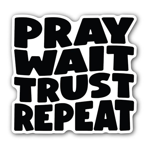 2 (Pieces) 3" and 5" Pray Wait Sticker, Waterproof Vinyl Decals for Many Purpose Like Cars, Trucks, 