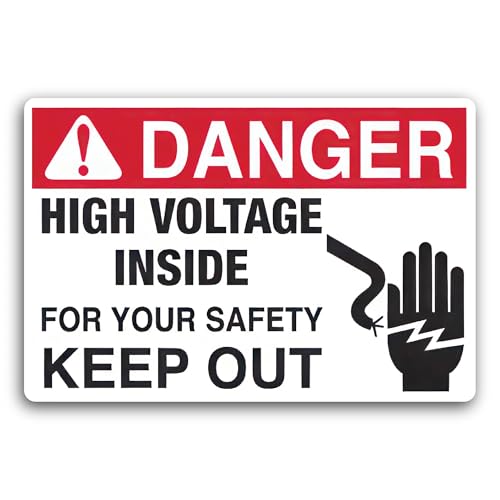 2 (Pieces) 3" and 5" Danger High Voltage Keep Out Sign Decal Sticker, Waterproof Vinyl Decals for Ma