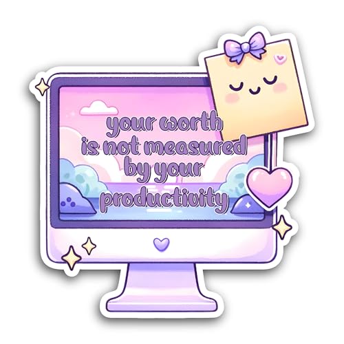 2 (Pieces) 3" and 5" Your Worth is Not Measured Sticker, Waterproof Vinyl Decals for Many Purpose Li